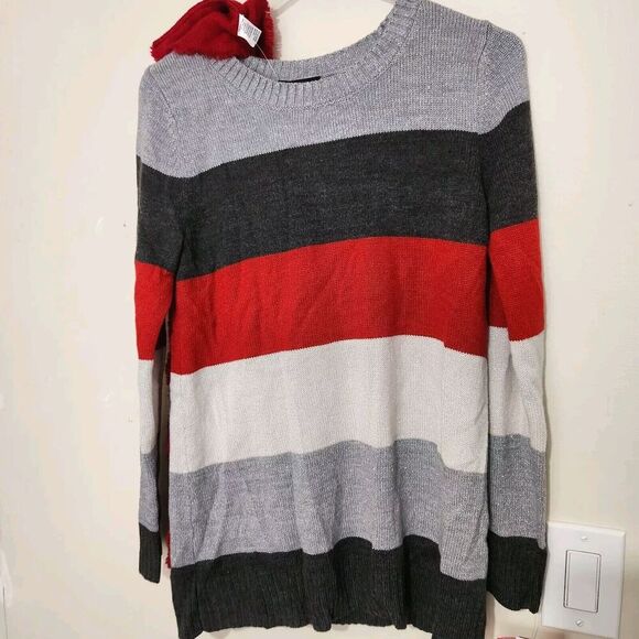 IZ BYER Sweater For Girls Size 16 XL with scarf Striped Colors  B1 - Picture 3 of 10